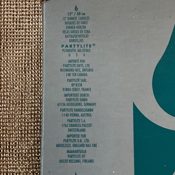 Elegant Ivory Taper Candles Set, PartyLite, 12 inch, Set of 6 - Picture 3 of 4